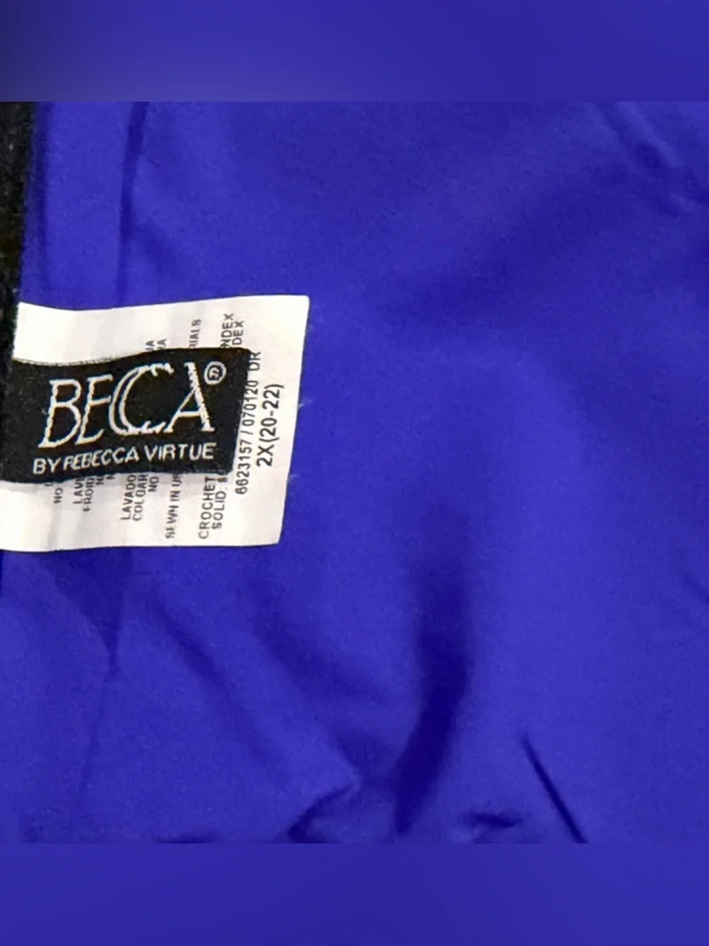 BECCA Royal Purple Crochet High Neck Bikini Top 2X - Picture 5 of 7